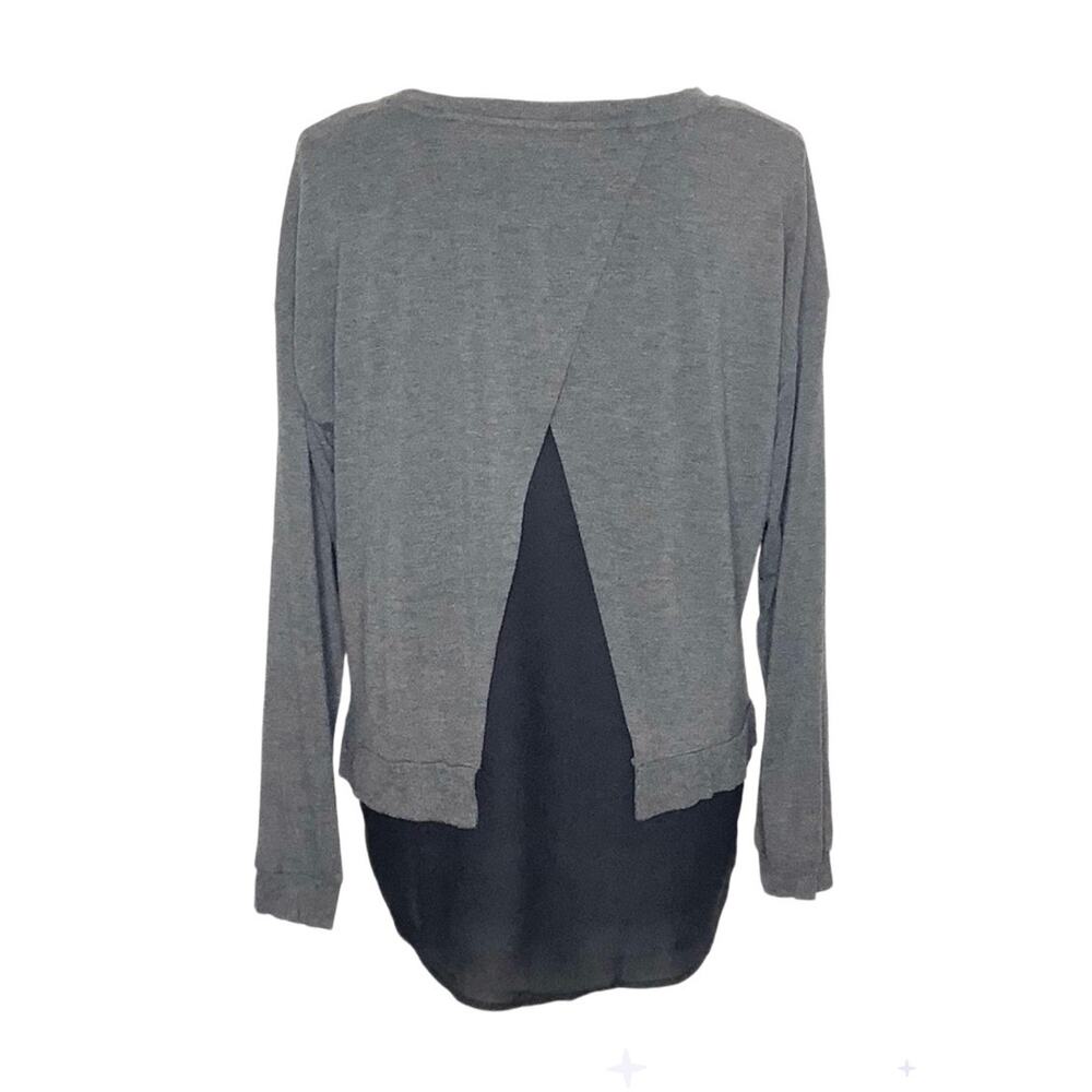 Calvin Klein Top Gray Black Layered Look Tulip Back XS - Picture 5 of 7